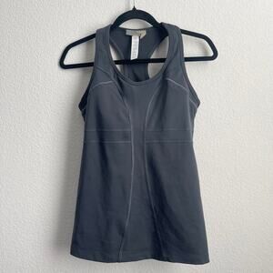 Athleta Black Racer Back 2 Pocket Built in Bra Running/Workout Top Women S